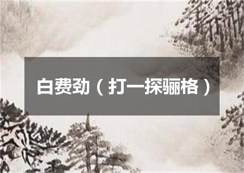 白费劲（打一探骊格）