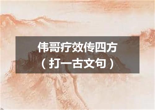 伟哥疗效传四方（打一古文句）