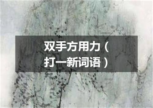 双手方用力（打一新词语）