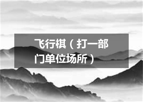 飞行棋（打一部门单位场所）