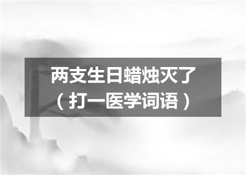 两支生日蜡烛灭了（打一医学词语）
