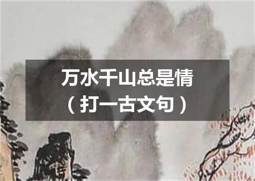 万水千山总是情（打一古文句）