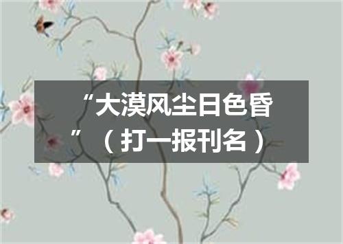 “大漠风尘日色昏”（打一报刊名）