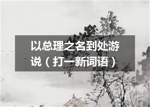 以总理之名到处游说（打一新词语）