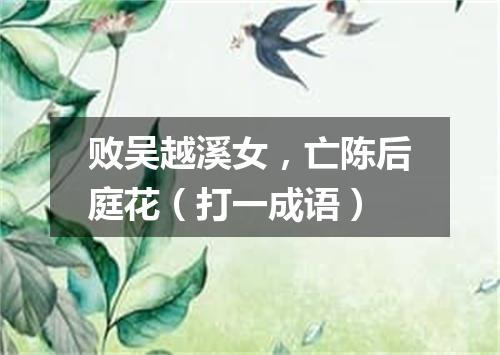 败吴越溪女，亡陈后庭花（打一成语）