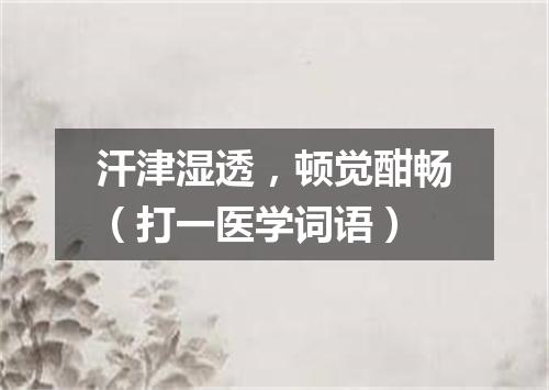 汗津湿透，顿觉酣畅（打一医学词语）
