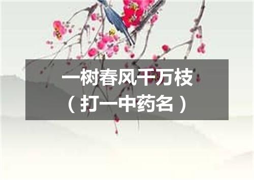 一树春风千万枝（打一中药名）