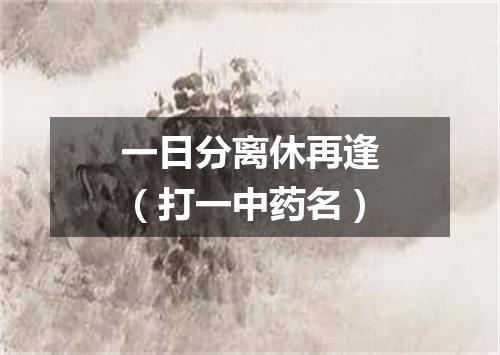 一日分离休再逢（打一中药名）