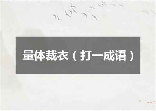 量体裁衣（打一成语）
