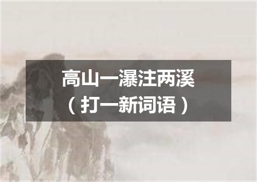 高山一瀑注两溪（打一新词语）