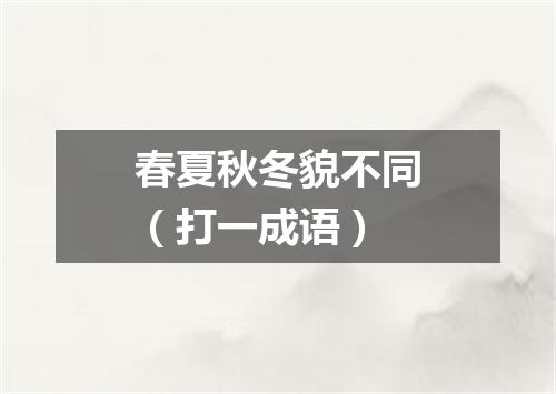 春夏秋冬貌不同（打一成语）