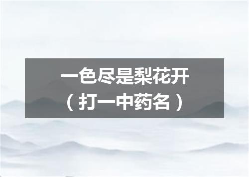 一色尽是梨花开（打一中药名）