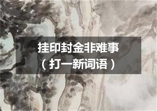挂印封金非难事（打一新词语）