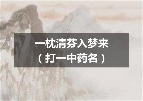 一枕清芬入梦来（打一中药名）