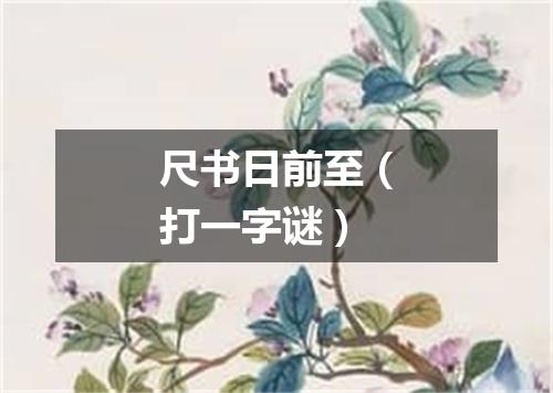 尺书日前至（打一字谜）
