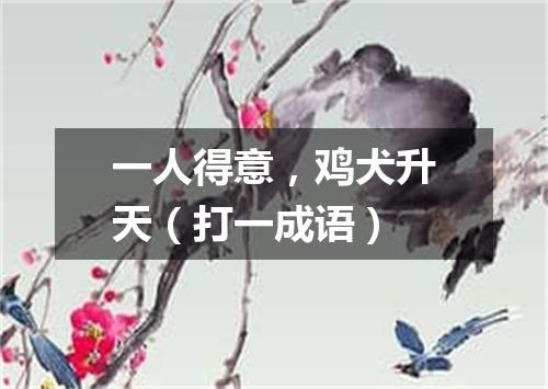 一人得意，鸡犬升天（打一成语）