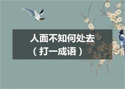 人面不知何处去（打一成语）