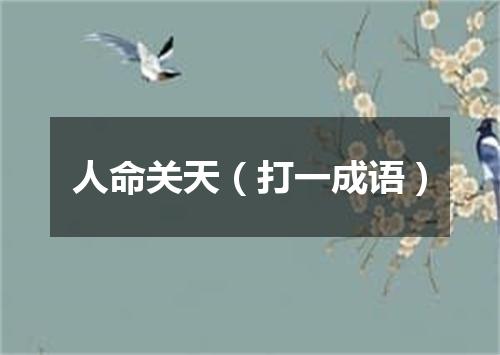 人命关天（打一成语）