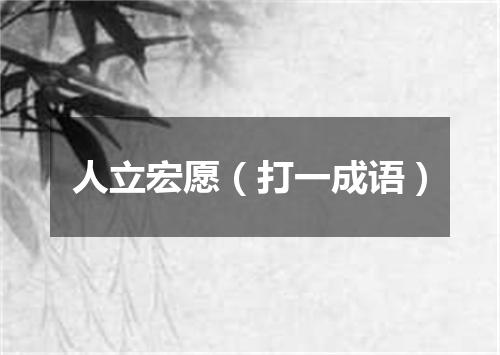 人立宏愿（打一成语）
