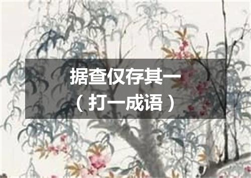 据查仅存其一（打一成语）