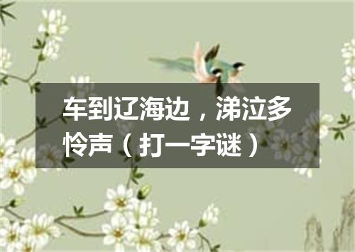 车到辽海边，涕泣多怜声（打一字谜）