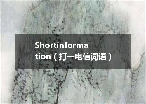 Shortinformation（打一电信词语）