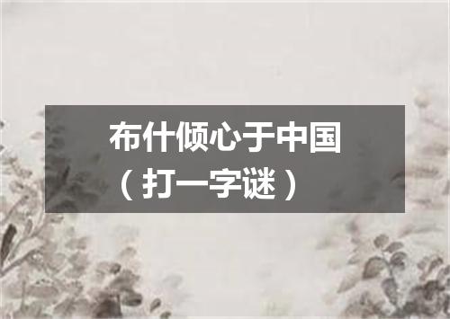 布什倾心于中国（打一字谜）