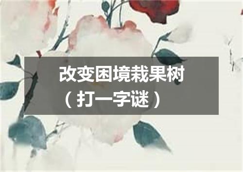 改变困境栽果树（打一字谜）