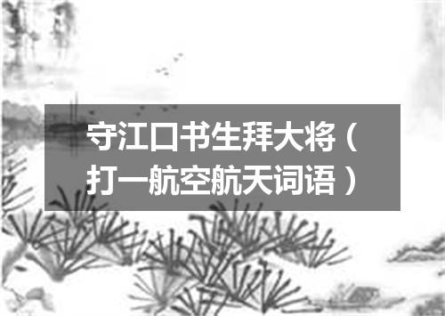 守江口书生拜大将（打一航空航天词语）