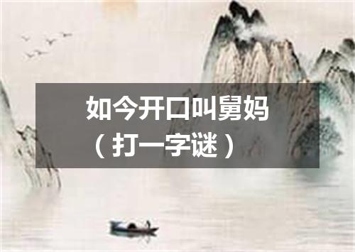 如今开口叫舅妈（打一字谜）