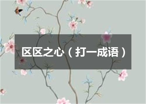 区区之心（打一成语）