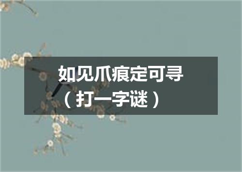 如见爪痕定可寻（打一字谜）
