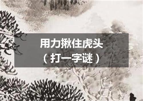 用力揪住虎头（打一字谜）