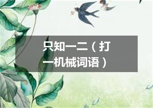 只知一二（打一机械词语）
