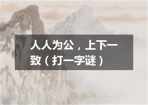 人人为公，上下一致（打一字谜）