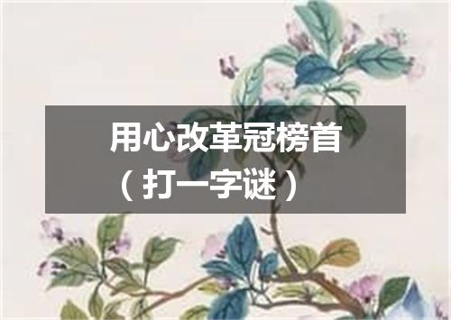 用心改革冠榜首（打一字谜）