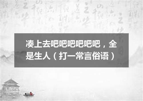 凑上去吧吧吧吧吧吧，全是生人（打一常言俗语）