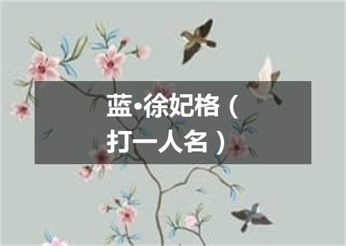 蓝·徐妃格（打一人名）