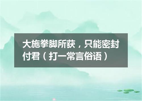 大施拳脚所获，只能密封付君（打一常言俗语）