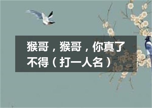 猴哥，猴哥，你真了不得（打一人名）