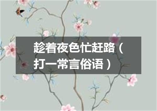 趁着夜色忙赶路（打一常言俗语）