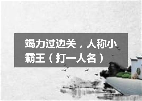 竭力过边关，人称小霸王（打一人名）