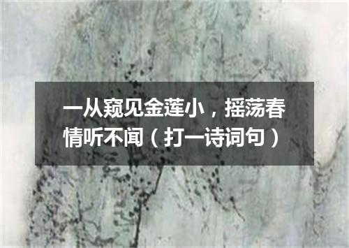 一从窥见金莲小，摇荡春情听不闻（打一诗词句）