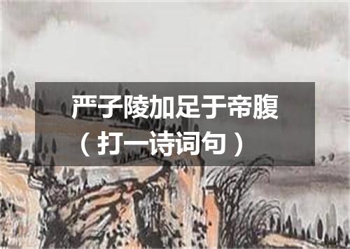 严子陵加足于帝腹（打一诗词句）