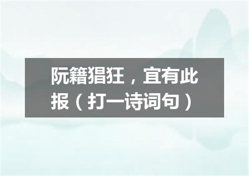 阮籍猖狂，宜有此报（打一诗词句）