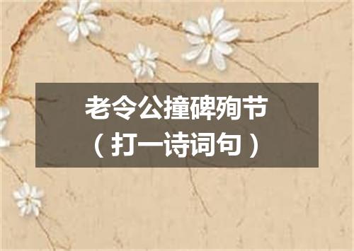 老令公撞碑殉节（打一诗词句）