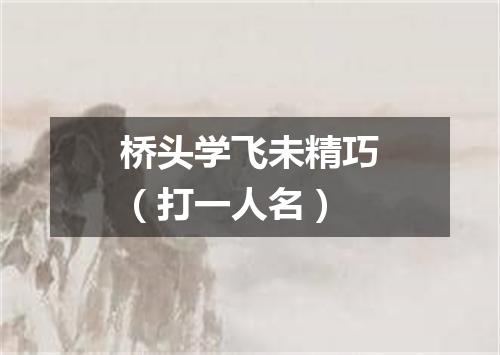 桥头学飞未精巧（打一人名）