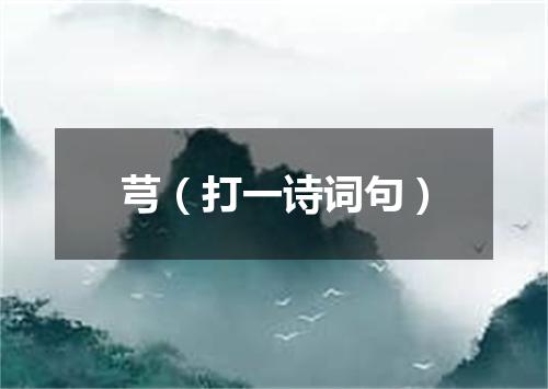 芎（打一诗词句）
