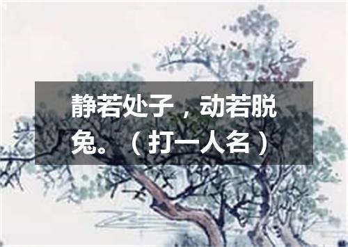 静若处子，动若脱兔。（打一人名）