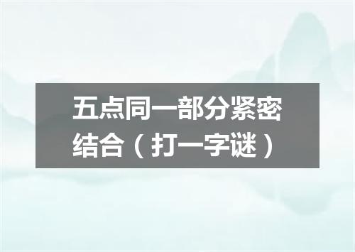 五点同一部分紧密结合（打一字谜）